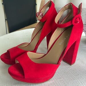 Sun + Stone Red High Heeled Sandals size 7 1/2